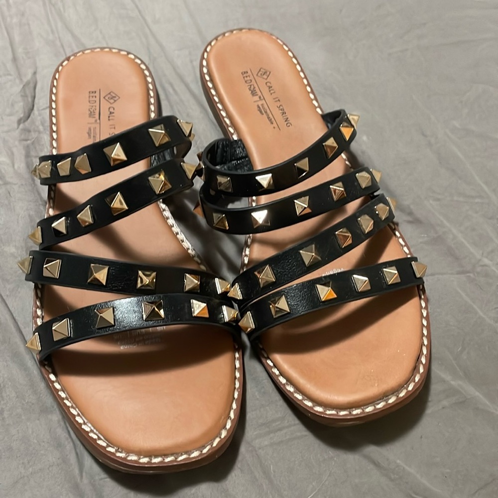 Gold studded sandals